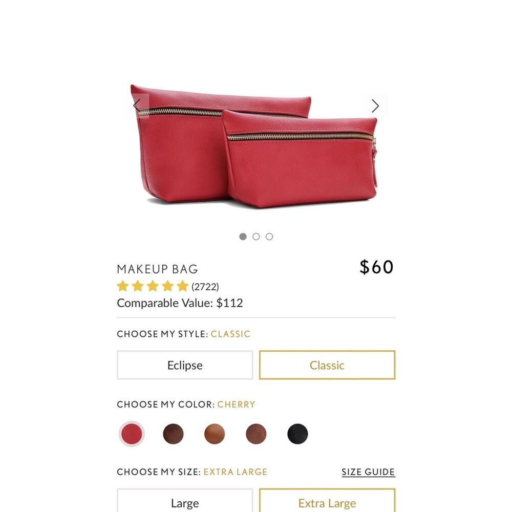Portland Leather Goods Makeup Bag Extra Large Plum / Discontinued Color - Picture 5 of 5